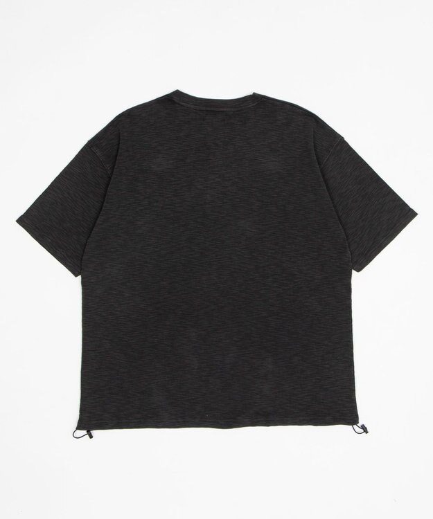 WEGO 【ユニセックス着用ITEM/MLサイズ展開】スラブヘンリーネックT（SS） ブラック中濃色