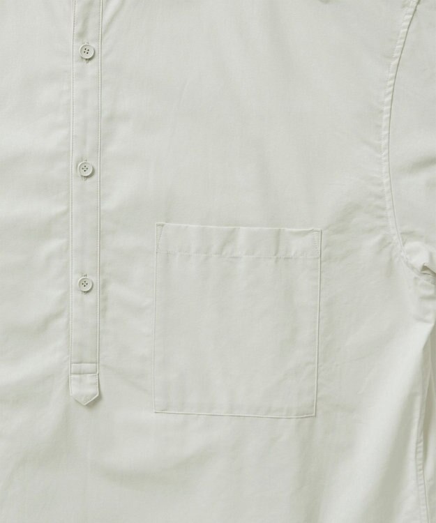 WHITE MAILS 【UNISEX】COTTON PAPER POPLIN BAND COLLAR PULLOVER シャツ オフホワイト