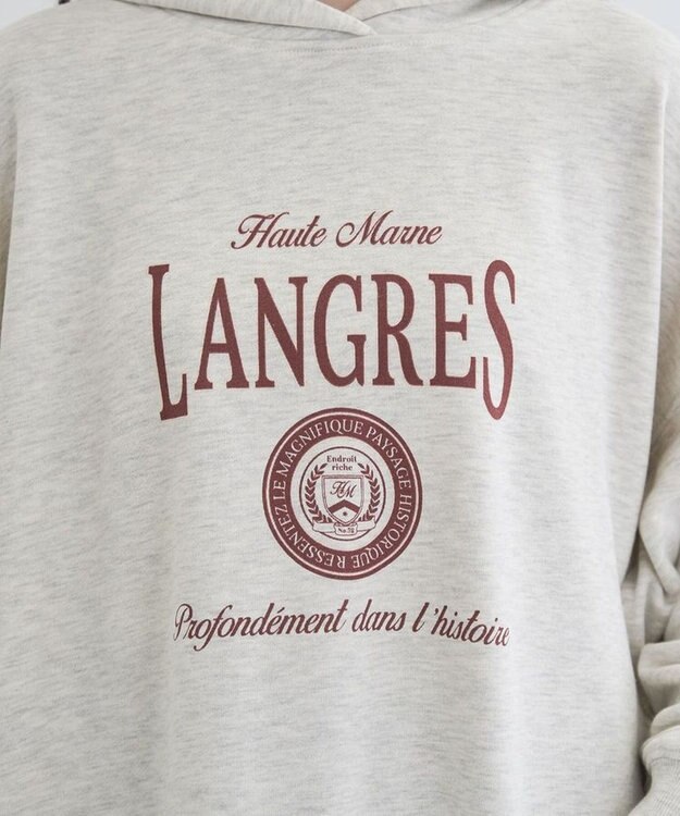 Green Parks 裏毛エンブレムパーカーチュニック Oatmeal