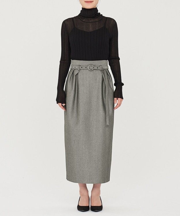 uncrave ヘリンボーンスーツ スカート（uncrave WHITE） へリンボーンブラック