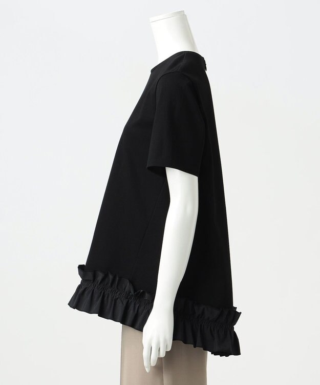 23区 S 【R(アール)】プレミアムコットンコンビ フリルヘムトップス ブラック系