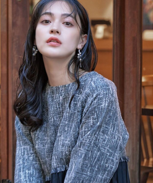 Tiaclasse パール＋タッセルチェーンピアス シルバー