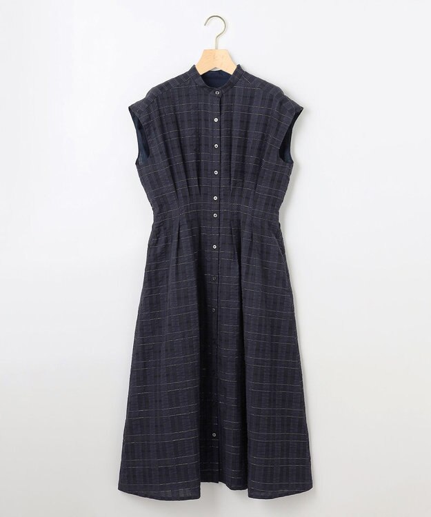 組曲 S ラメシアーチェック ワンピース ネイビー系3