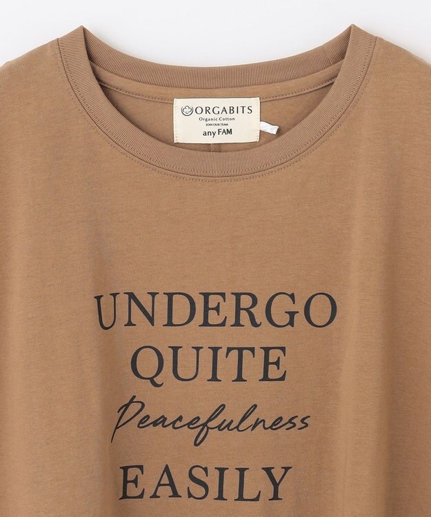 ANY 【UVケア/接触冷感】チュニック丈半袖ロゴTシャツ モカ