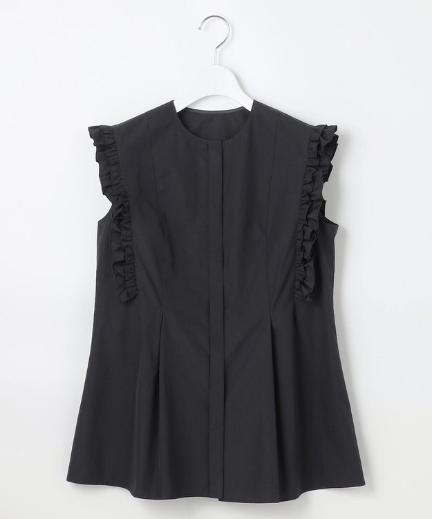 23区 L 【R(アール)】THOMAS MASON フリル ノースリーブブラウス ブラック系