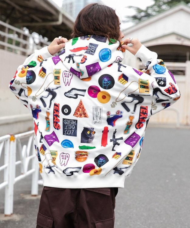 WEGO 総柄BIGプルパーカー 柄4