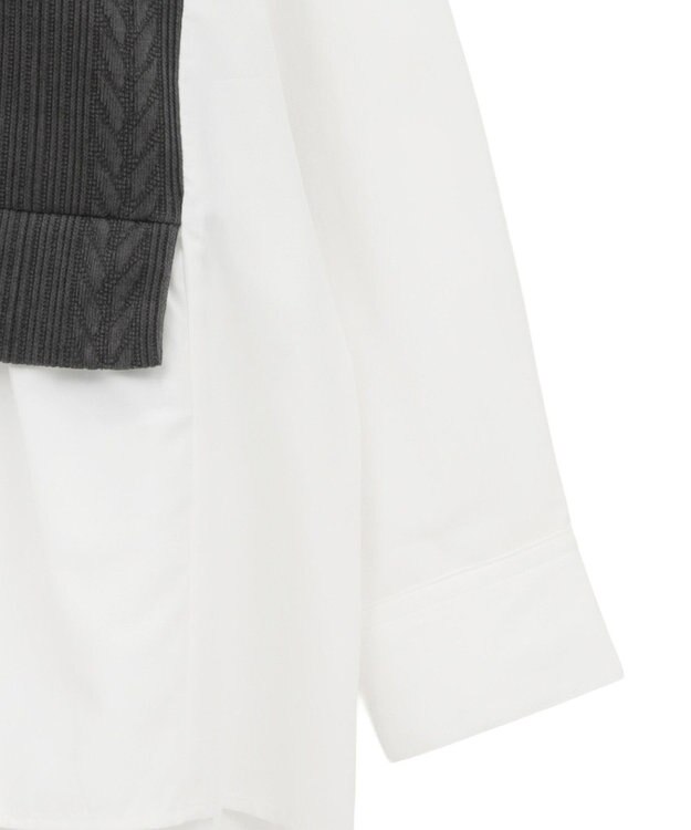 Green Parks カットモールドッキングシャツチュニック Charcoal Gray