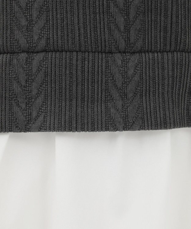 Green Parks カットモールドッキングシャツチュニック Charcoal Gray