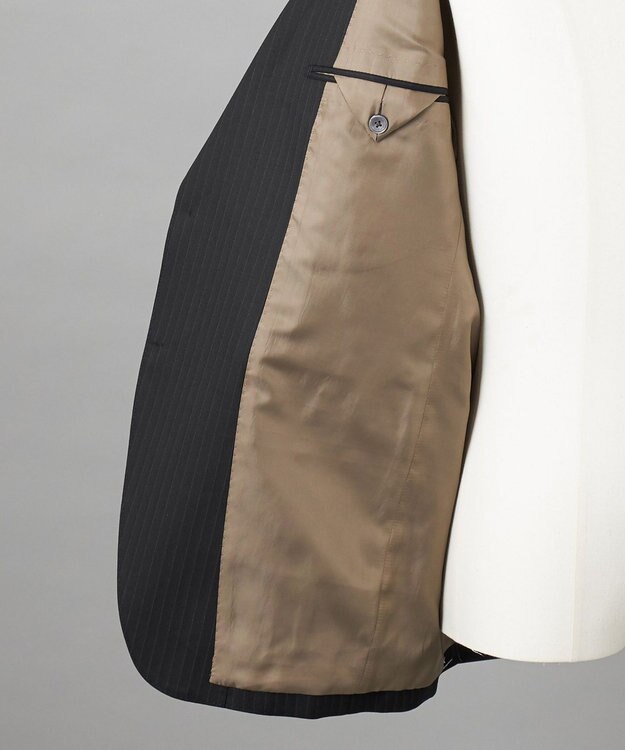 GOTAIRIKU 横に伸びる【TasmaniaWool/タマニアウール】ストレッチ スーツ（ブラックストライプ） ブラック系1