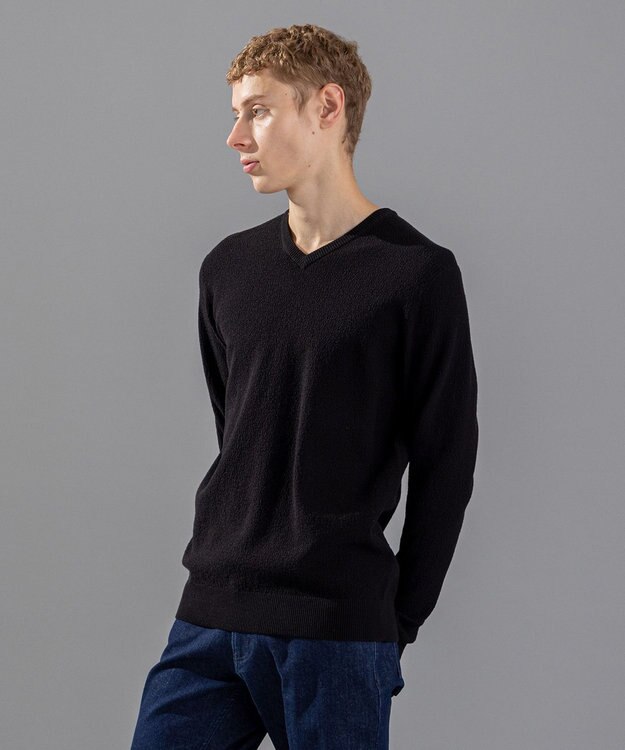 JOSEPH HOMME ライトアムンゼン　Vネック ブラック系