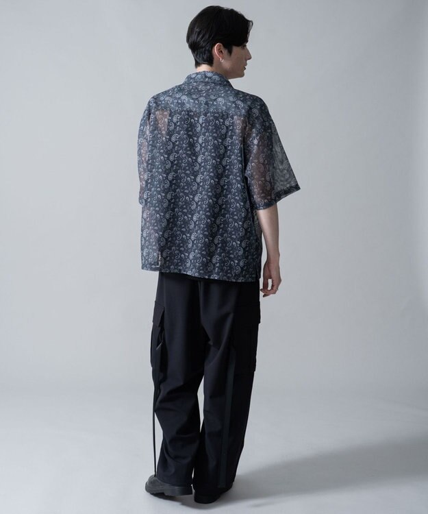 WEGO メッシュパターンオープンカラーシャツ（SS） 柄1