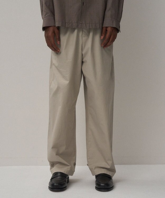ATON LIGHT TC GABARDINE | ウォッシュドワイドパンツ - UNISEX BEIGE