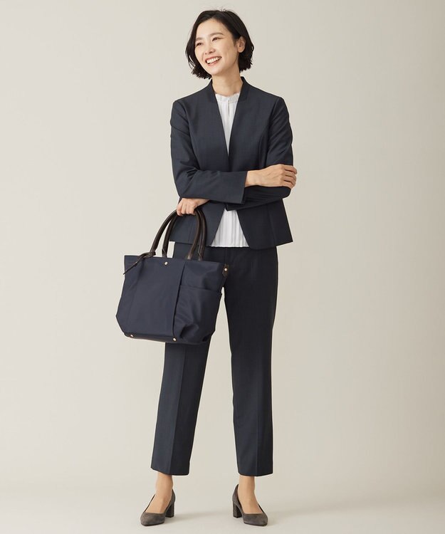 J.PRESS LADIES 【WEB限定カラーあり・A4サイズ収納可・撥水】 ナイロン トート バッグ ネイビー系