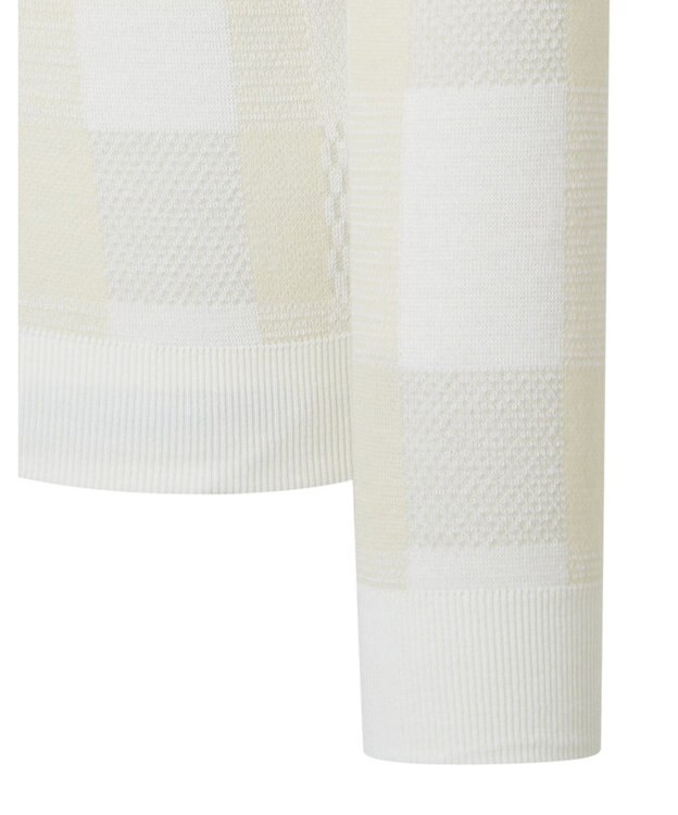 DAKS 【DAKS GOLF】ウールブレンドストレッチチェックセーター アイボリー