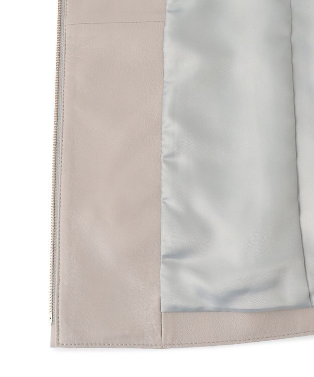 23区 ラムレザー ノーカラー ブルゾン アイボリー系