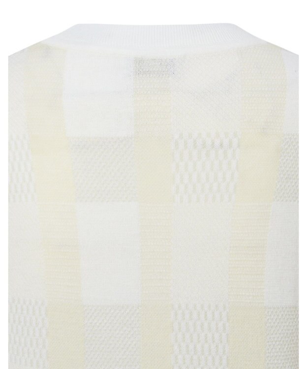 DAKS 【DAKS GOLF】ウールブレンドストレッチチェックセーター アイボリー