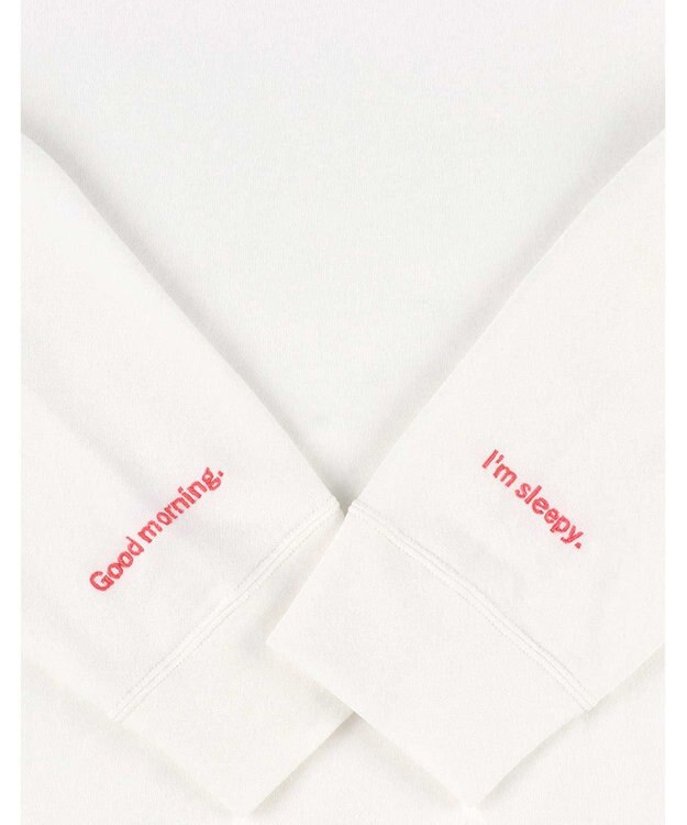 une nana cool 【綿混】あくびのお嬢さんの裏毛フーディーパジャマ ホワイト