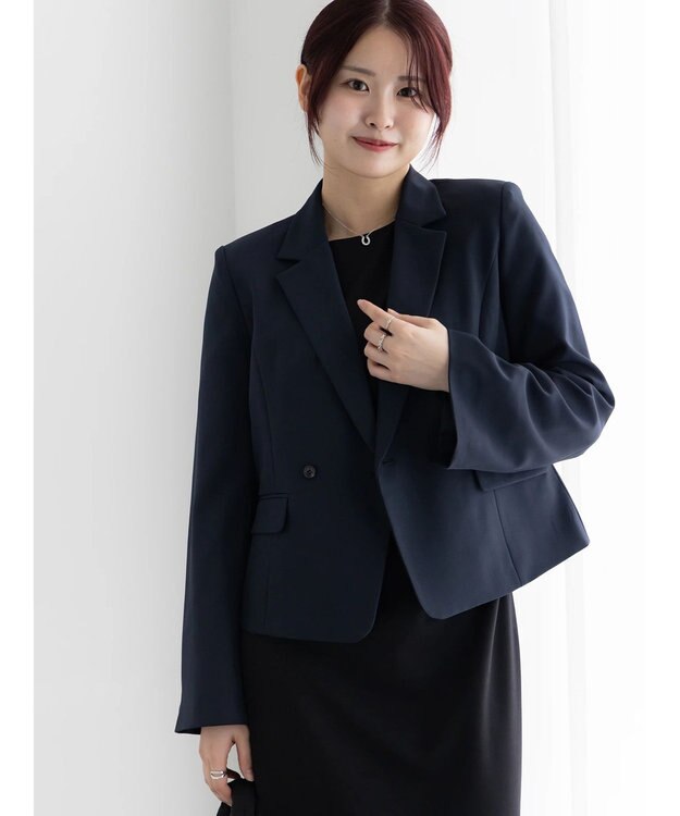 Te chichi フレア袖クロップトテーラードジャケット【AOYAMA FASHION ASSOCIATION × Te chichi】 ネイビー