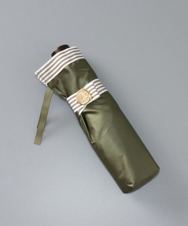 AURORA Beaurance（ビューランス）グログランリボン雨傘（折り畳みミニ傘） カーキ