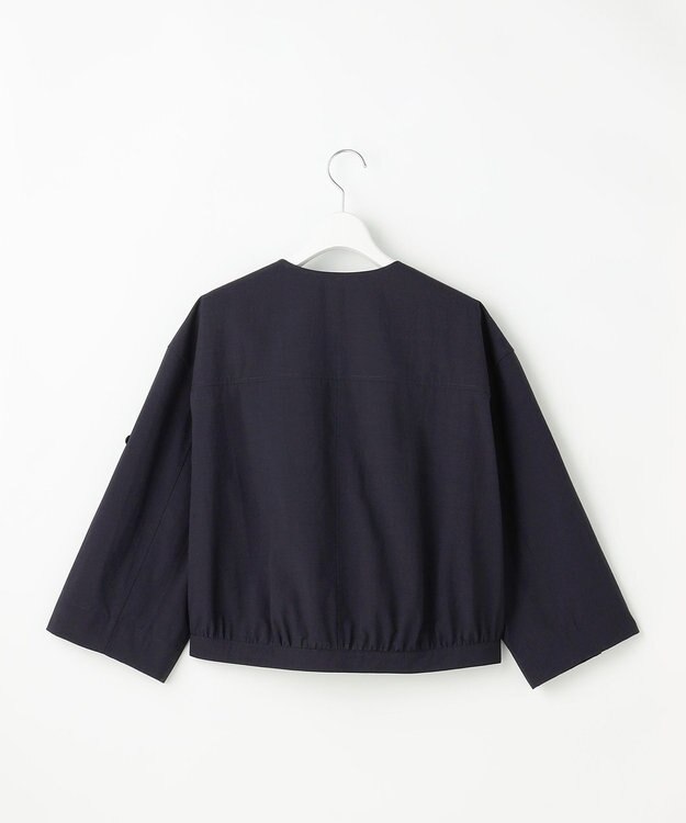 自由区 ファンクショナルブロード ノーカラーブルゾン ネイビー
