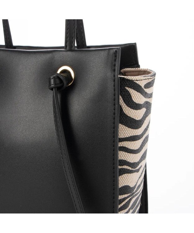 UNBILLION cachecache サイドコンビ2wayノットハンドルトートバッグ ゼブラ