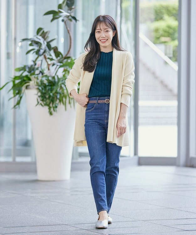 Tiaclasse 【新色追加・洗える】ミラノリブミドル丈カーディガン オフホワイト