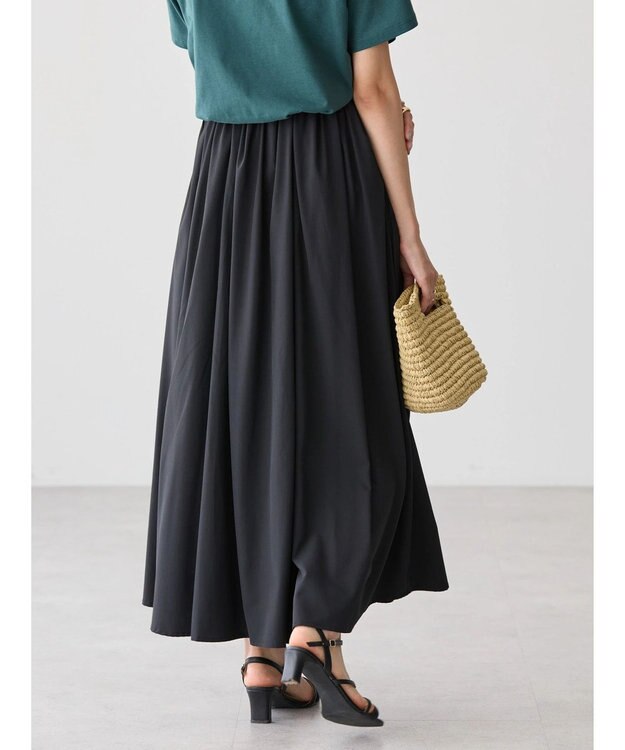 AMERICAN HOLIC イージーケア＋接触冷感ウエストタックフレアスカート Black