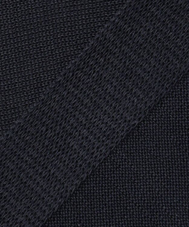 自由区 【アンサンブル対応・洗える】ドライシアーファインゲージクロップド丈 ニット ネイビー