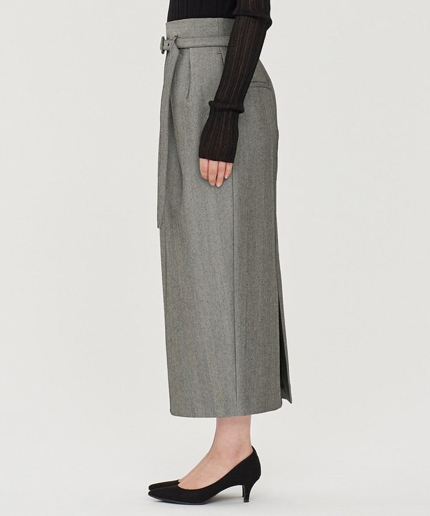 uncrave ヘリンボーンスーツ スカート（uncrave WHITE） へリンボーンブラック