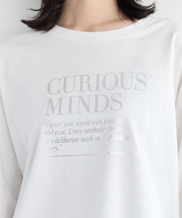 YECCA VECCA 【UVカット】ワイドスリーブ箔プリントTee Off White