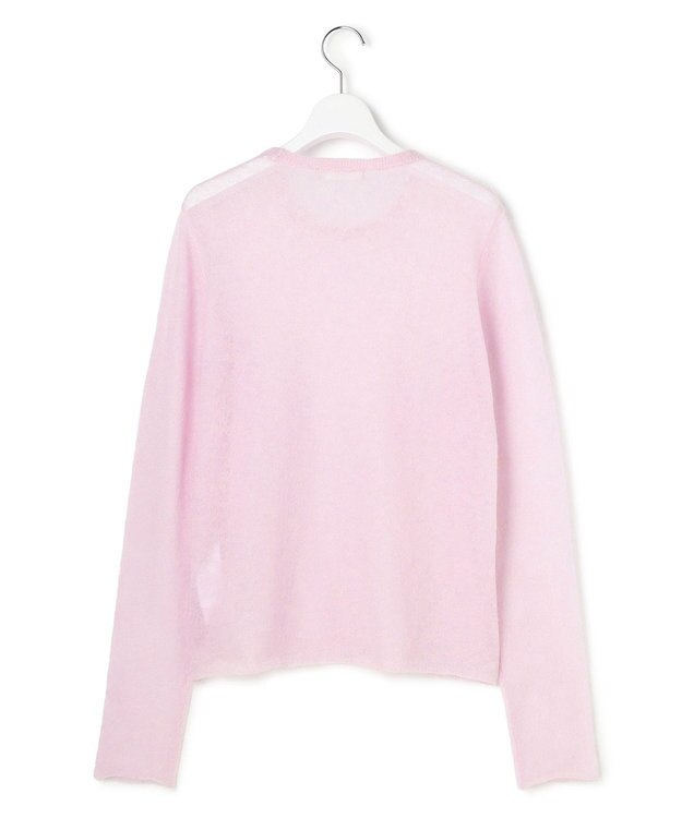 ICB L 【洗える】 シルキーシアーモヘヤ ニットプルオーバー シェルピンク系