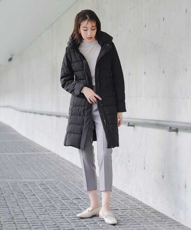 Tiaclasse 【ダウン70%撥水加工】スタンドカラーダウンコート ブラック