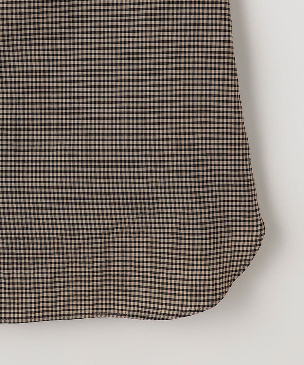 J.PRESS LADIES L 【洗える】バイカラーギンガムタンブラー スタンドカラー ブラウス ベージュ系3