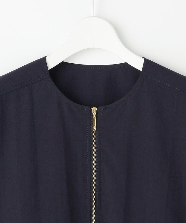 自由区 ファンクショナルブロード ノーカラーブルゾン ネイビー