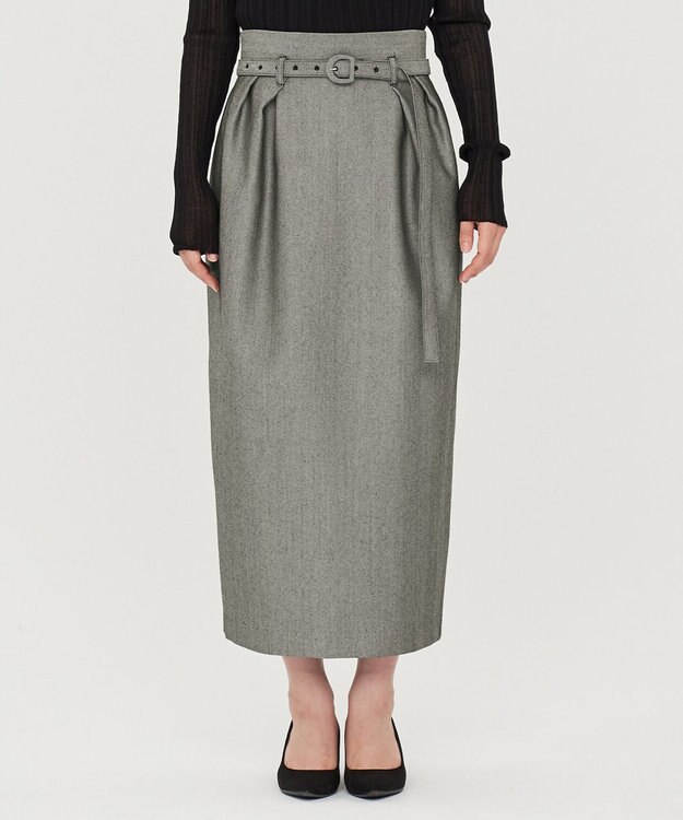 uncrave ヘリンボーンスーツ スカート（uncrave WHITE） へリンボーンブラック