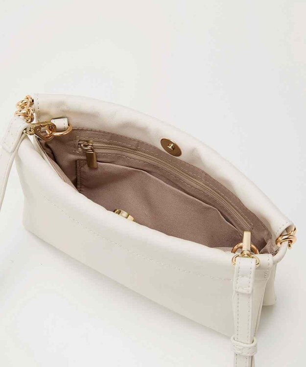 TOPKAPI 【TREASURE TOPKAPI】スムース レザー チェーン付き スワローマチ ミニ ショルダー バッグ オフ