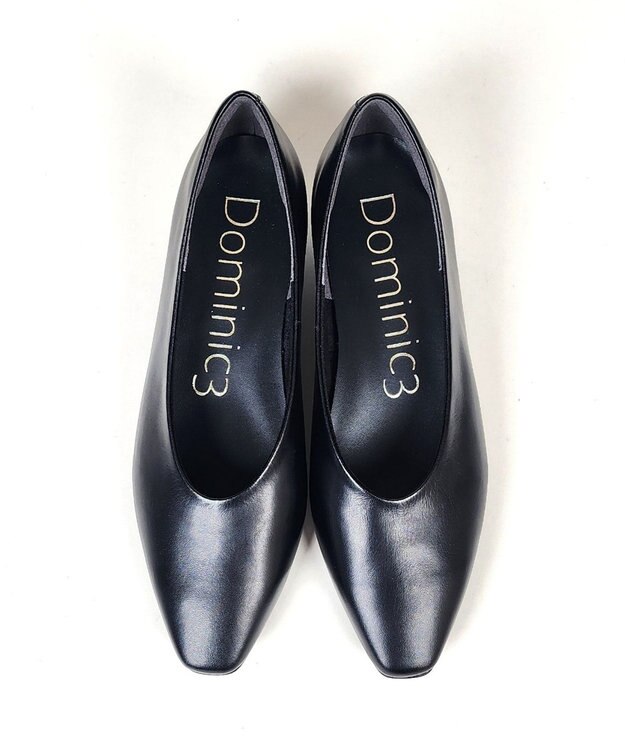 Dominic3 ディープカット レザーパンプス ブラック