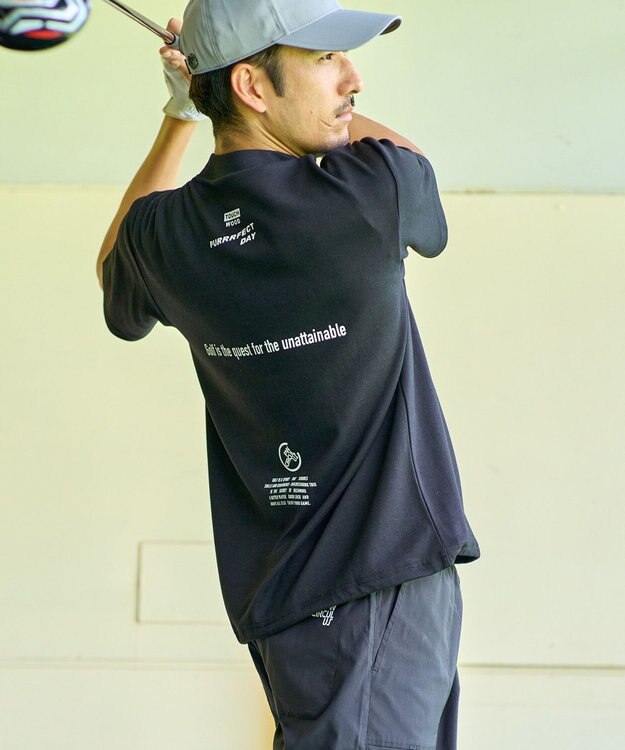 PW CIRCULUS 【MEN】DRY COOL MOVE モックネックT ゴルフ ブラック系