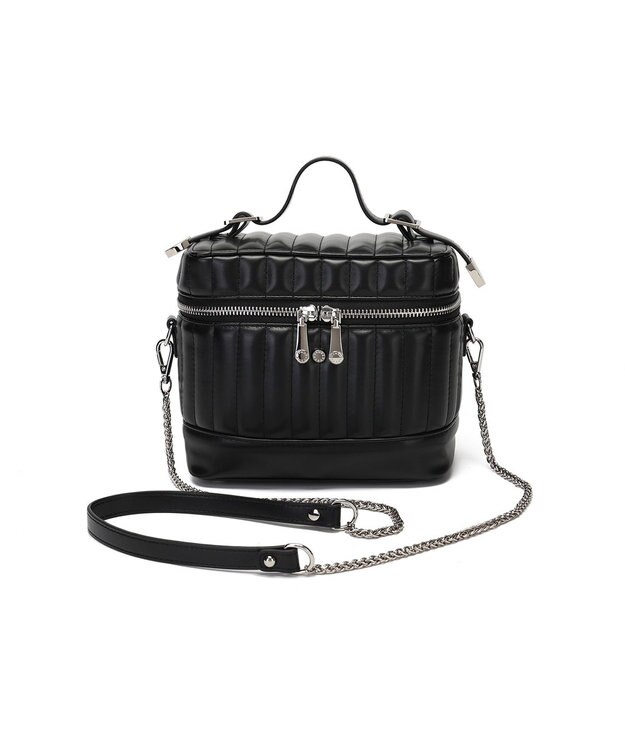 style code 【MERCURYDUO/マーキュリーデュオ】ストライプキルティング　バニティミニショルダーバッグ ブラック