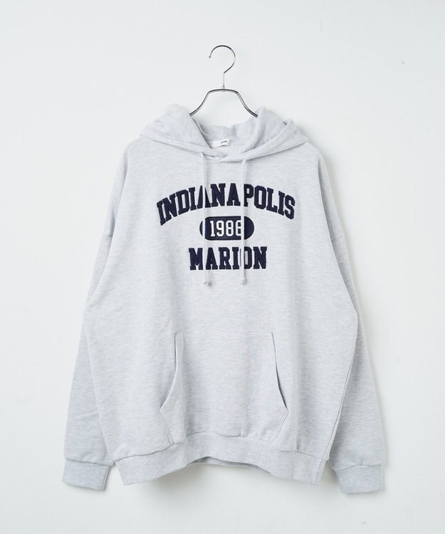 WEGO ヘビーウエイトサガラカレッジプルパーカー グレー