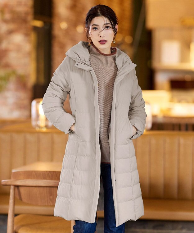 Tiaclasse 【ダウン70%撥水加工】スタンドカラーダウンコート アイボリー