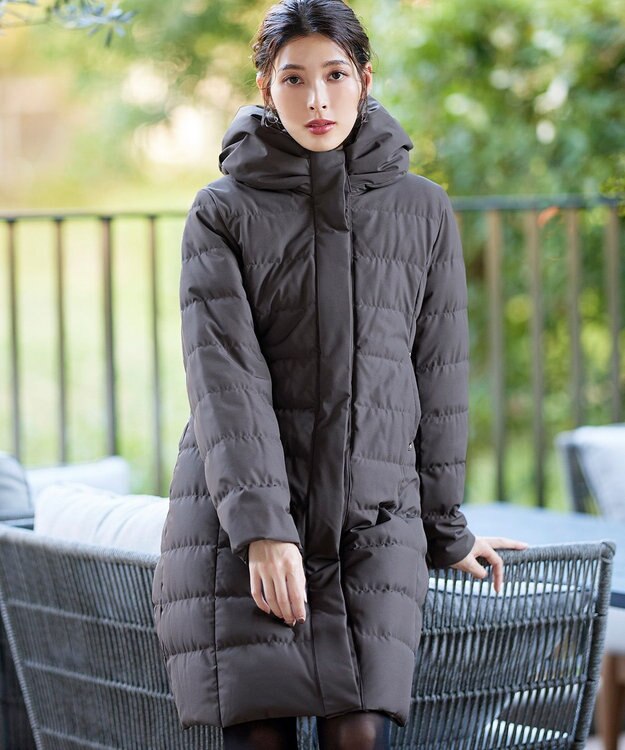 Tiaclasse 【ダウン70%撥水加工】スタンドカラーダウンコート チャコールグレー