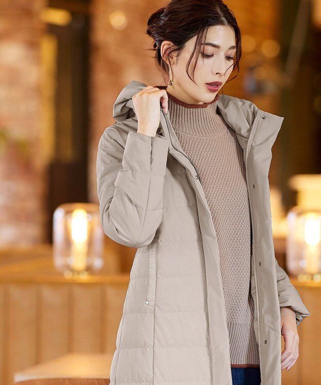 Tiaclasse 【ダウン70%撥水加工】スタンドカラーダウンコート アイボリー