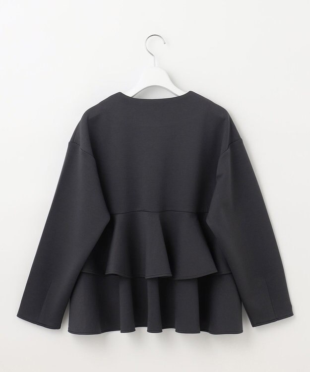 Feroux 【洗える】ダンボールフリル ジャケット グレー系