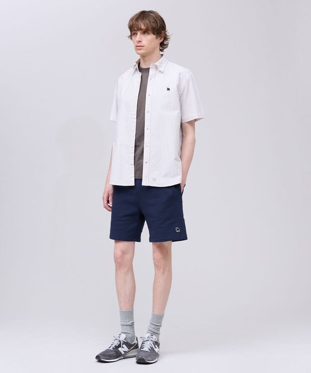 J.PRESS MEN 【WEB限定】バックブル スウェットハーフパンツ ネイビー系