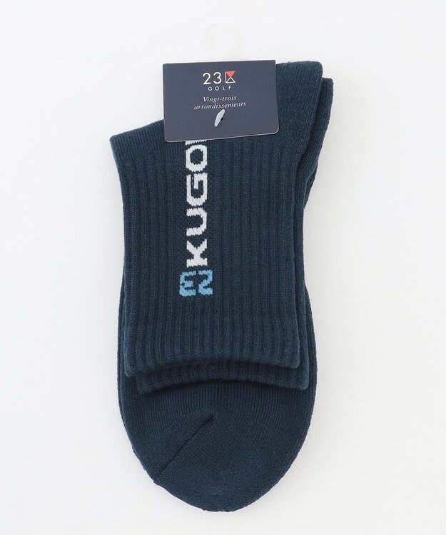 23区GOLF 【MEN】縦ロゴ 15センチ丈ソックス ネイビー系