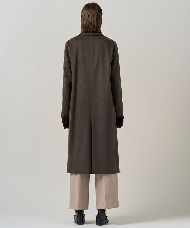 ICB ピュアカシミヤ チェスターコート チャコール系