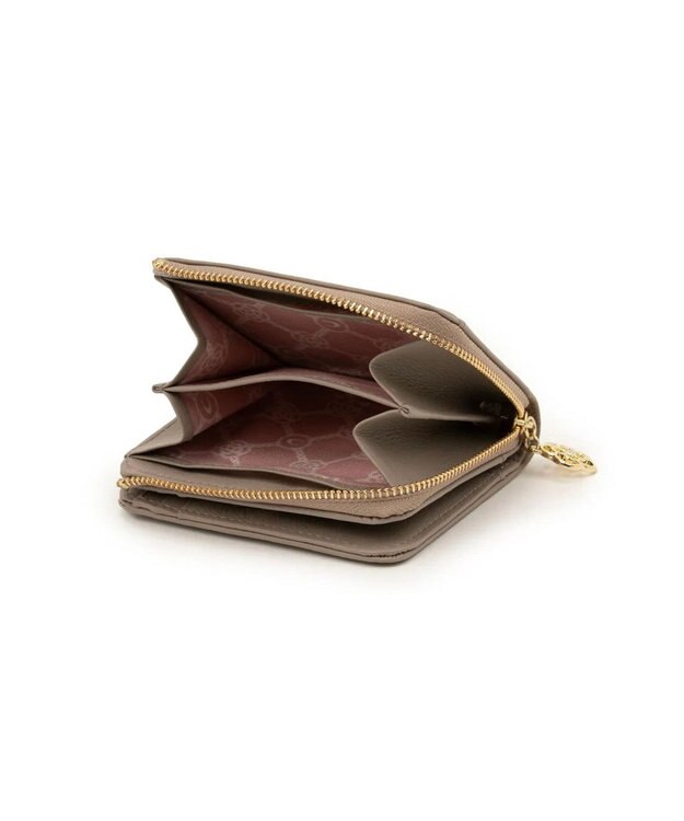 CLATHAS ワッフル 二つ折り財布 グレージュ