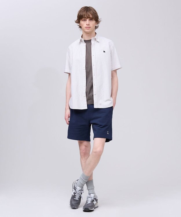 J.PRESS MEN 【WEB限定】バックブル スウェットハーフパンツ ネイビー系