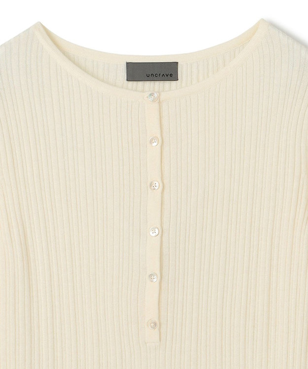 uncrave ハイゲージニット ヘンリーネックトップス オフ